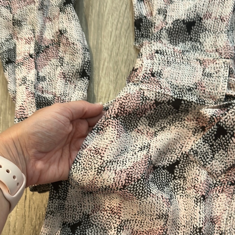 REISS Womens Sz 2 Alice Circle Printed Long Sleeve Shirt Belt Mini Casual‎ Dress - Picture 12 of 16